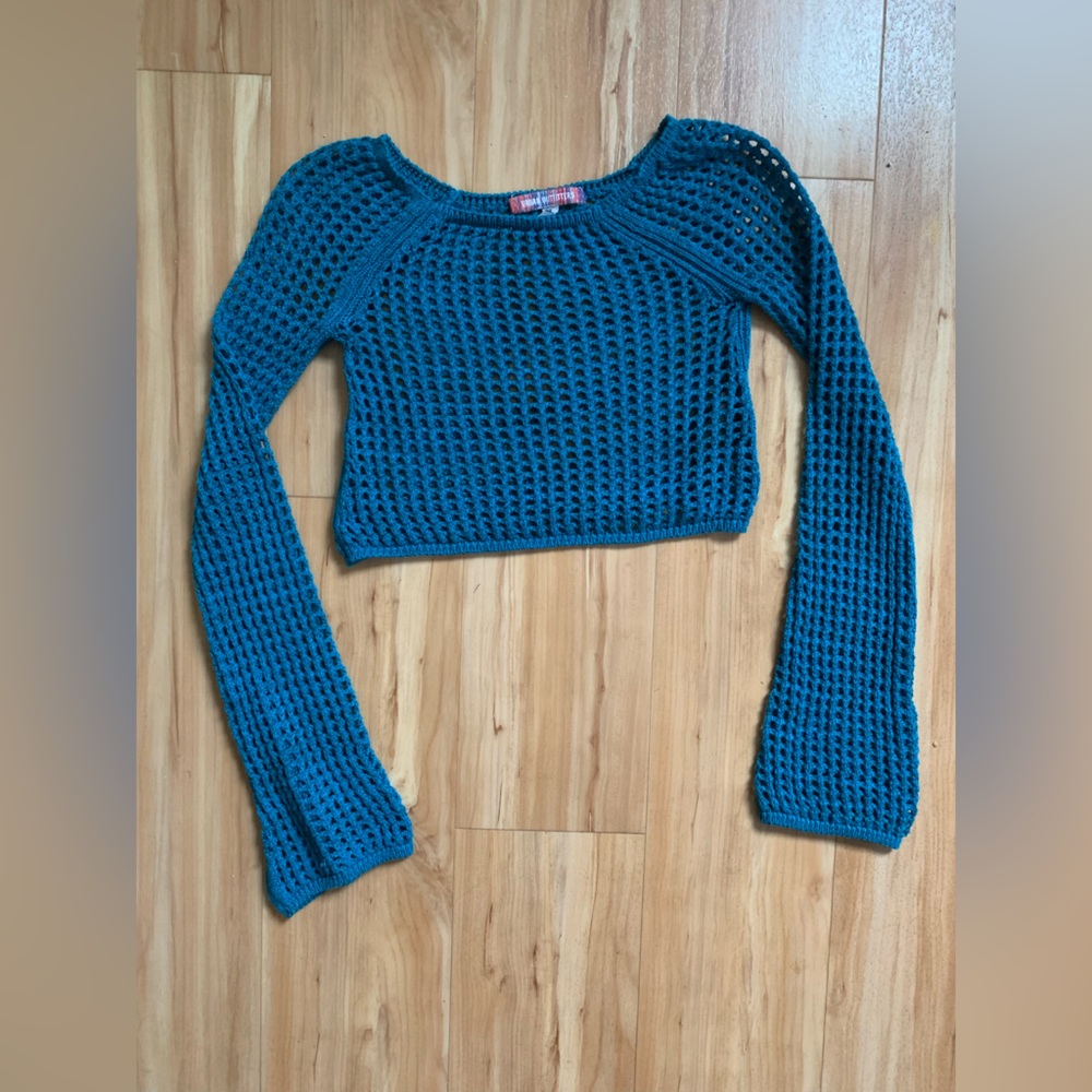 UO Crotchet Cropper Sweater Top